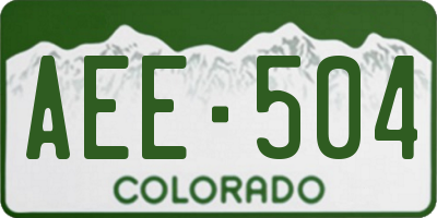 CO license plate AEE504