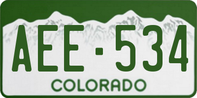 CO license plate AEE534