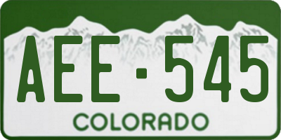 CO license plate AEE545