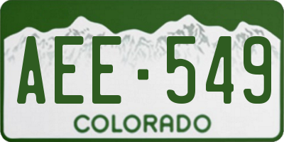 CO license plate AEE549