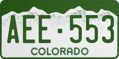 CO license plate AEE553