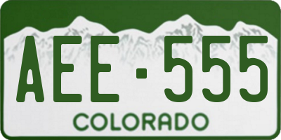 CO license plate AEE555