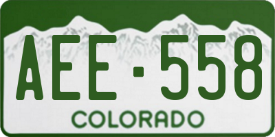 CO license plate AEE558