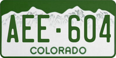 CO license plate AEE604