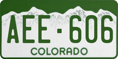CO license plate AEE606
