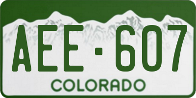 CO license plate AEE607