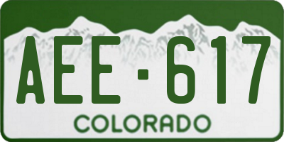 CO license plate AEE617