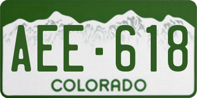 CO license plate AEE618