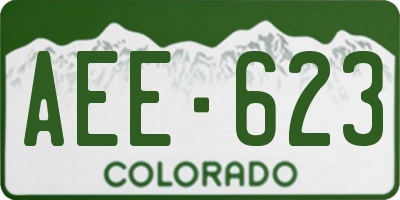 CO license plate AEE623