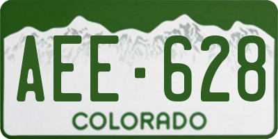CO license plate AEE628