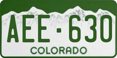 CO license plate AEE630