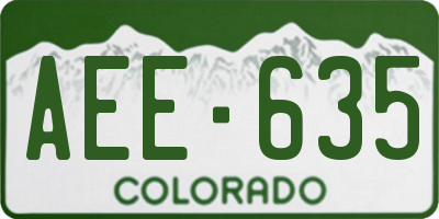 CO license plate AEE635