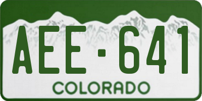 CO license plate AEE641