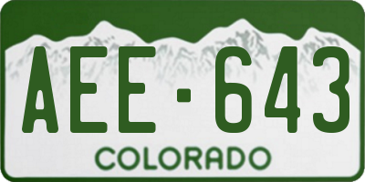 CO license plate AEE643