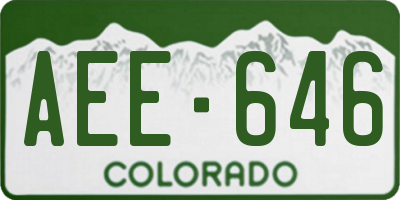 CO license plate AEE646