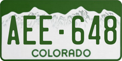 CO license plate AEE648