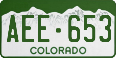 CO license plate AEE653
