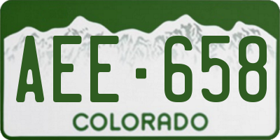 CO license plate AEE658