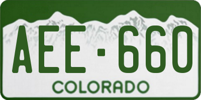 CO license plate AEE660
