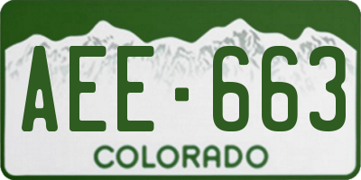 CO license plate AEE663