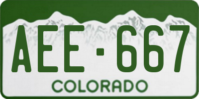 CO license plate AEE667