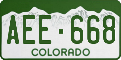 CO license plate AEE668