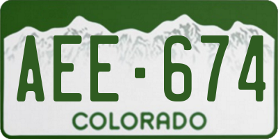 CO license plate AEE674