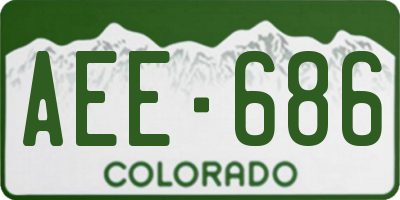 CO license plate AEE686