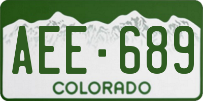 CO license plate AEE689