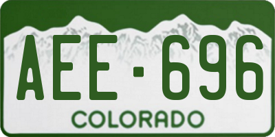 CO license plate AEE696