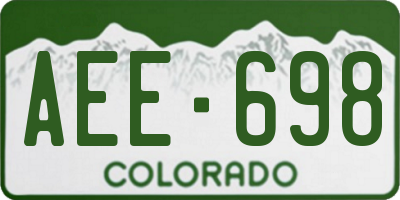 CO license plate AEE698