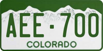 CO license plate AEE700