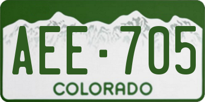 CO license plate AEE705