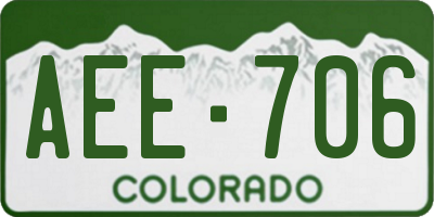 CO license plate AEE706