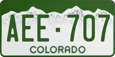 CO license plate AEE707