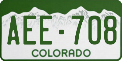 CO license plate AEE708