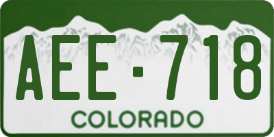 CO license plate AEE718