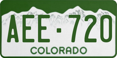 CO license plate AEE720