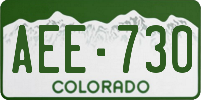 CO license plate AEE730