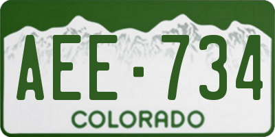 CO license plate AEE734