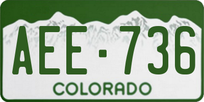 CO license plate AEE736