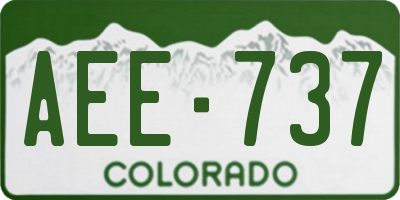 CO license plate AEE737