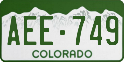 CO license plate AEE749