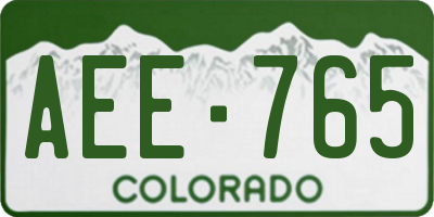 CO license plate AEE765