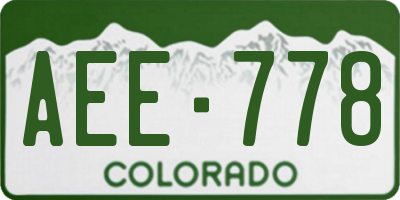 CO license plate AEE778