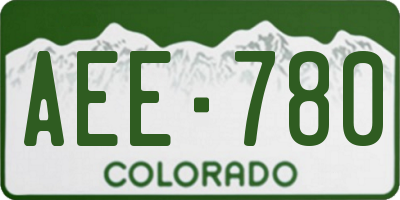 CO license plate AEE780