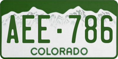 CO license plate AEE786