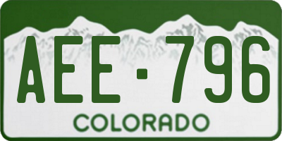 CO license plate AEE796