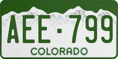 CO license plate AEE799