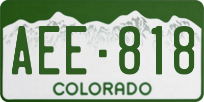 CO license plate AEE818